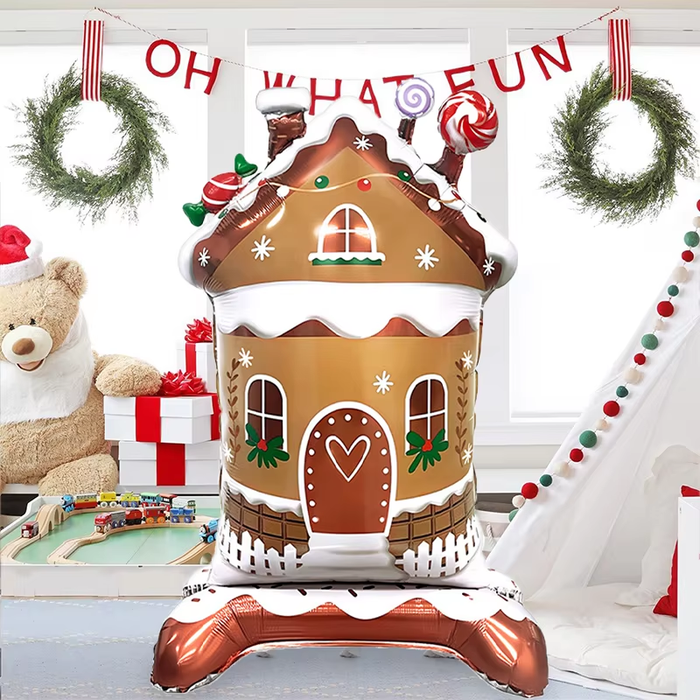 Christmas Gingerbread House Standing Foil Balloon Decoration F07M1-48