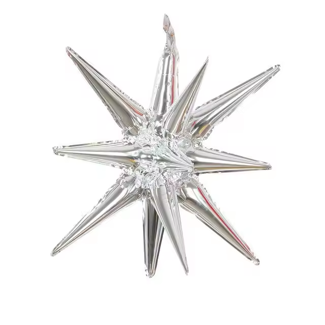 Silver Explosion Star Foil Balloon f F07M1-75 Silver