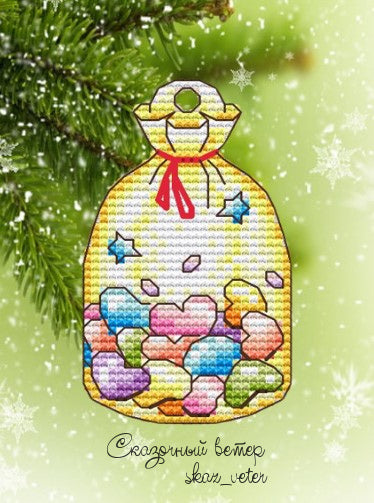 Candy Sack (yellow) - PDF Cross Stitch Pattern