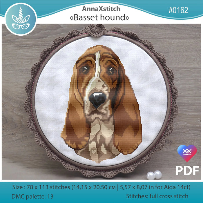 Basset Hound - PDF Cross Stitch Pattern