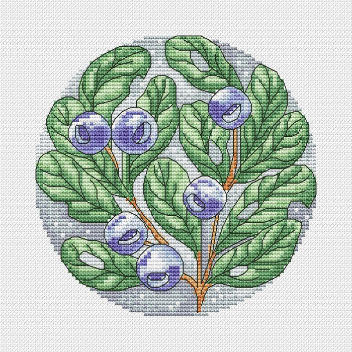 A Circle Of Blueberries - PDF Cross Stitch Pattern - Wizardi