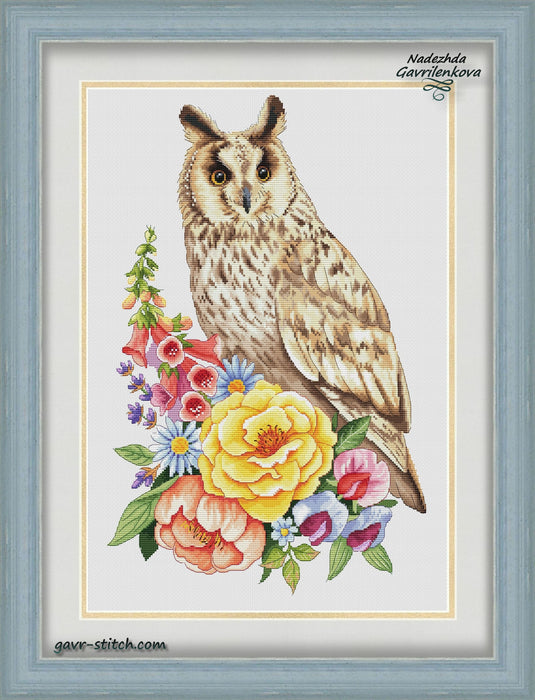 Summer Owl - PDF Cross Stitch Pattern