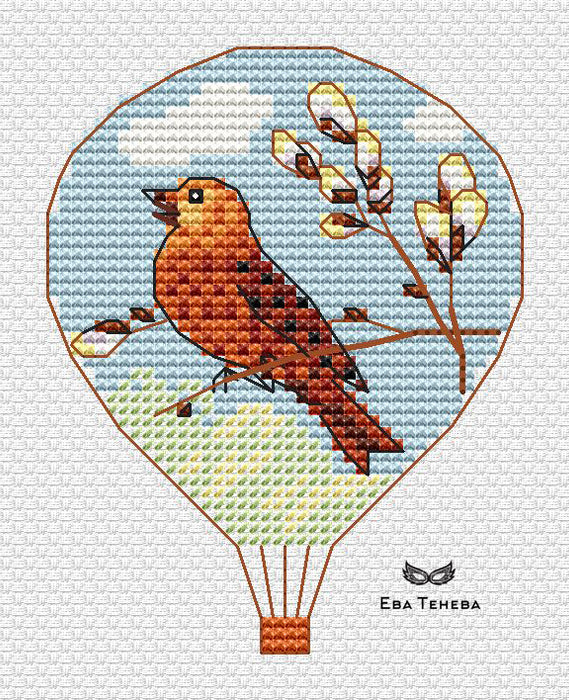 Balloons. Spring song - PDF Cross Stitch Pattern