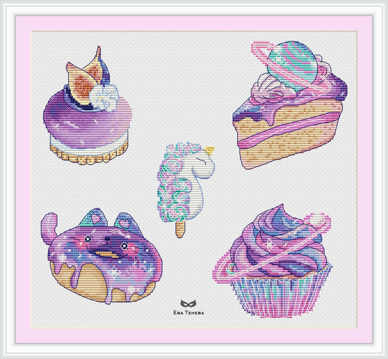 Space Sweets. Set - PDF Cross Stitch Pattern