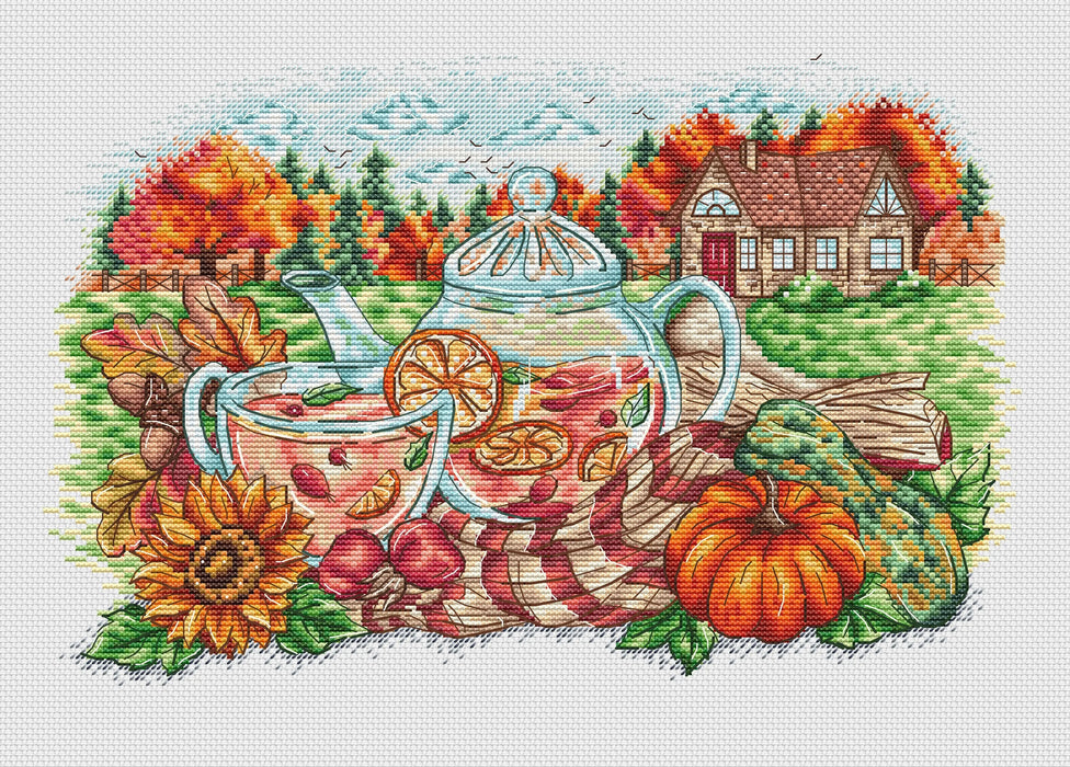 Autumn drink - PDF Cross Stitch Pattern