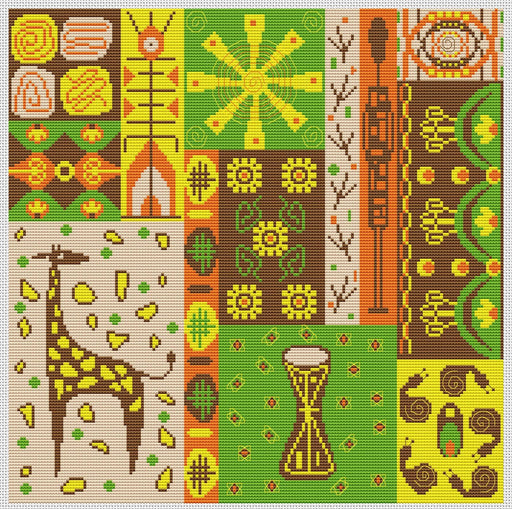 Africa 3 - PDF Cross Stitch Pattern - Wizardi