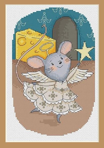 Angel Mouse - PDF Cross Stitch Pattern - Wizardi