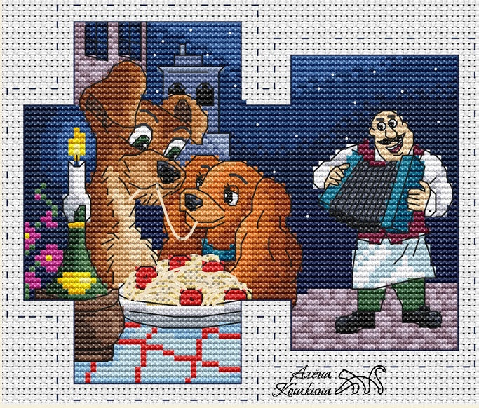 Lady and the Tramp - PDF Cross Stitch Pattern