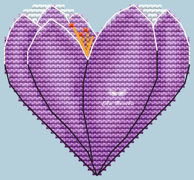 Valentines. Crocus lilac - PDF Cross Stitch Pattern