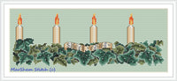 Advent Wreath Silver Ivy - PDF Cross Stitch Pattern