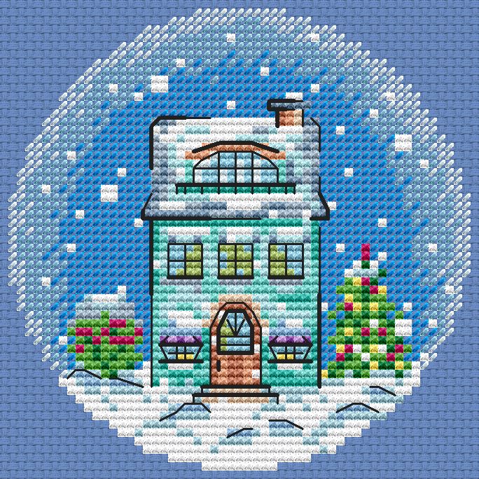 Light Blue House - PDF Cross Stitch Pattern