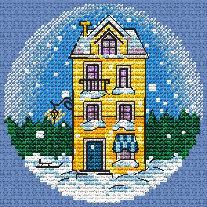 Yellow House - PDF Cross Stitch Pattern