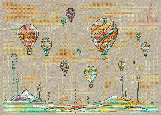 Balloons - PDF Cross Stitch Pattern - Wizardi