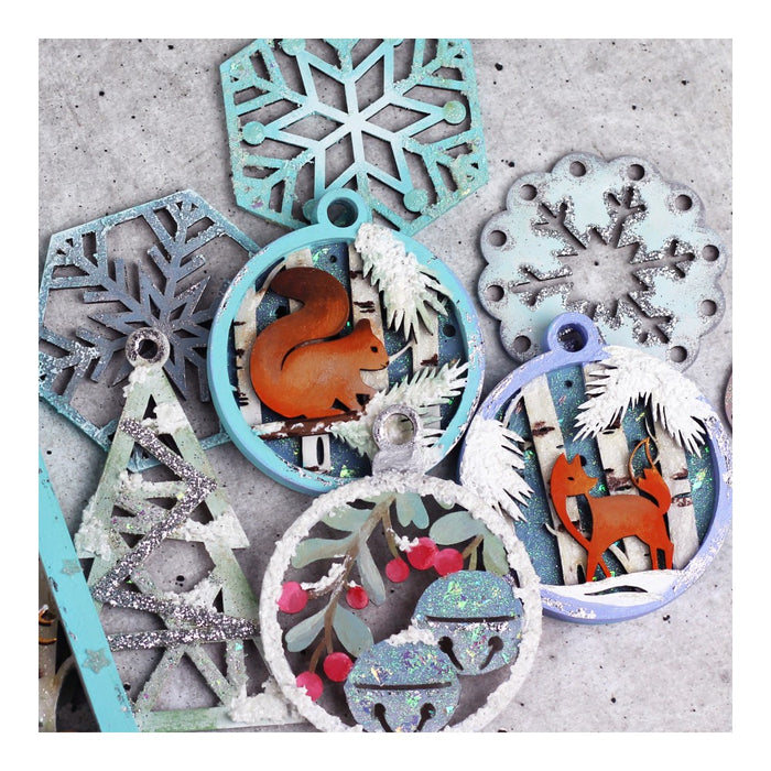 Rosa Talent Winter Story 5 - set of bases for decoration on fiberboard. 3.54*3.15 inches. 3pcs.