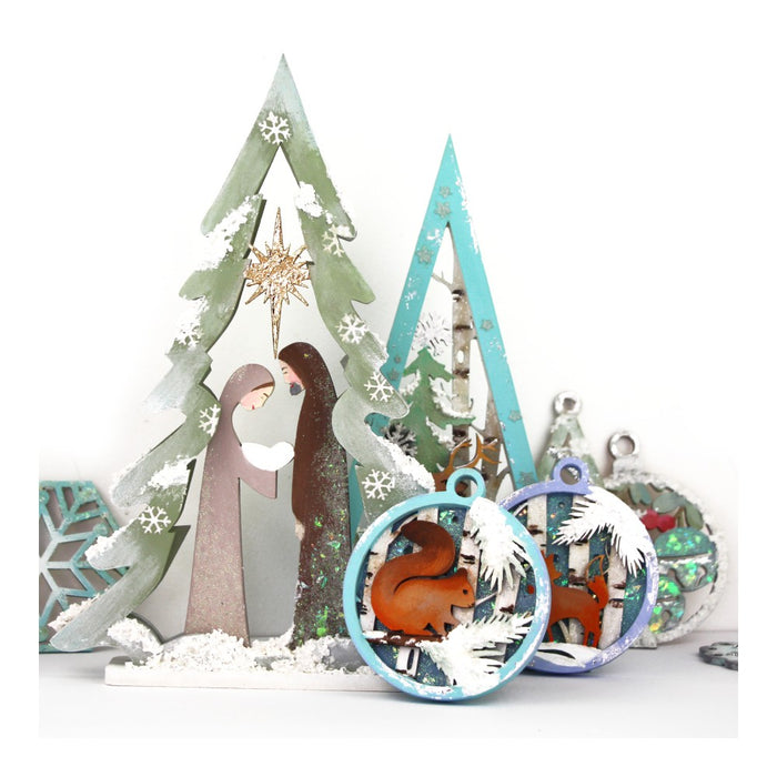 Rosa Talent Nativity Scene 2 - 3D composition on a stand. MDF. 6.89*1.38*9.84 inches