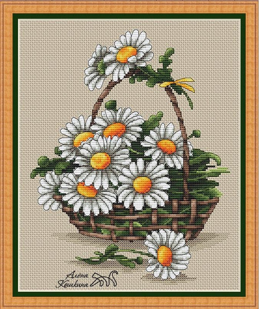 Basket Of Cornflowers - PDF Cross Stitch Pattern - Wizardi