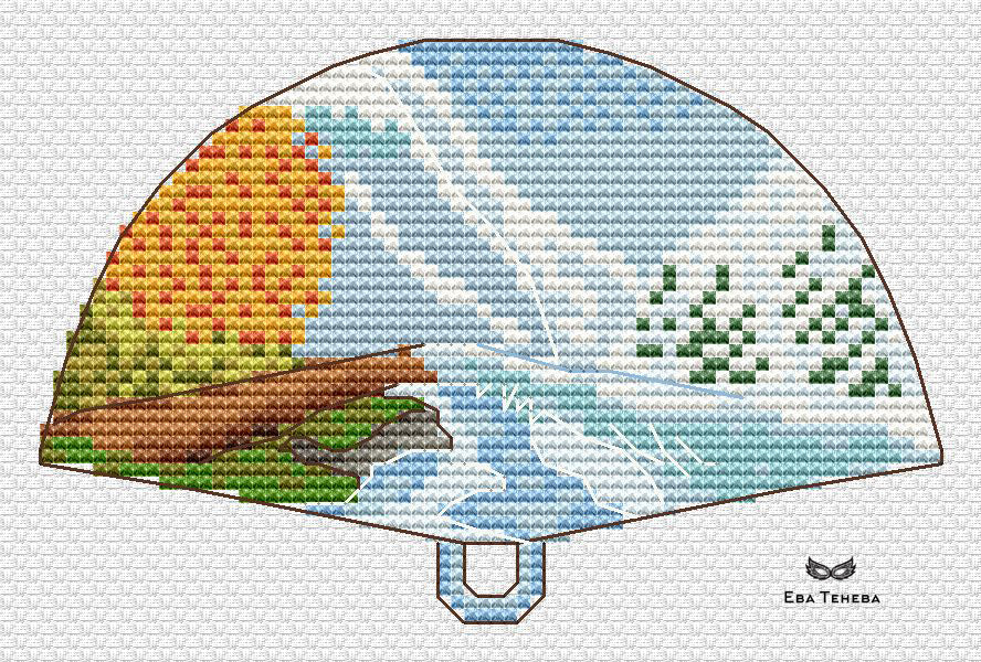 Fan. From autumn to winter - PDF Cross Stitch Pattern