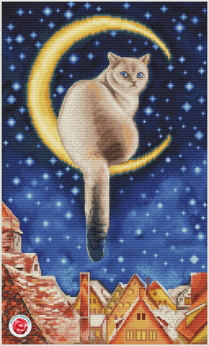 Moon Cat - PDF Cross Stitch Pattern