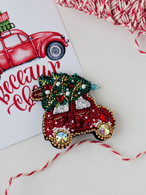 Bead Embroidery Decoration Kit - Christmas car AD-211 - Wizardi
