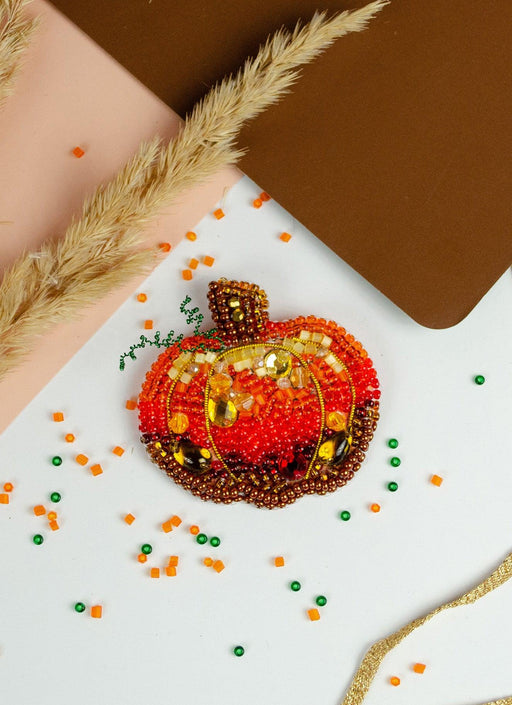 Bead Embroidery Decoration Kit - Golden pumpkin AD-234 - Wizardi