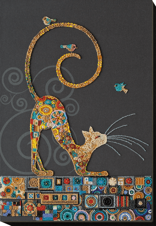 Bead Embroidery Kit - Kitty AB-791 - Wizardi