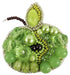 Beadwork kit for creating brooch Crystal Art Green apple BP-256C - Wizardi