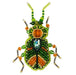 Beadwork kit for creating brooch Crystal Art Green beetle BP-329C - Wizardi