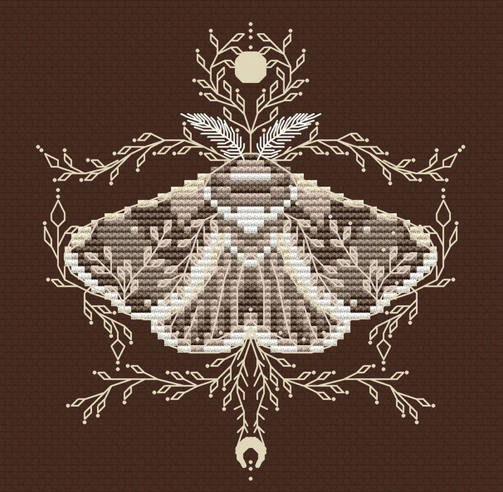 Moon silkworm beige - PDF Cross Stitch Pattern