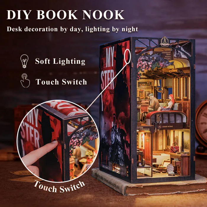 Book Nook Wizardi Miniature - Train Mystery Roombox Kit