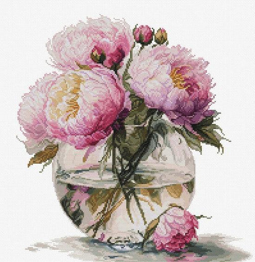 Bouquet of Peonies B7028L Counted Cross-Stitch Kit - Wizardi
