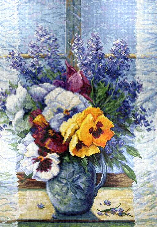 Bouquet with Pansie B7030L Counted Cross-Stitch Kit - Wizardi