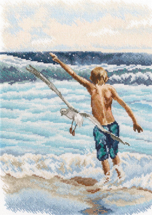 Boy and the sea M1000 Counted Cross Stitch Kit - Wizardi
