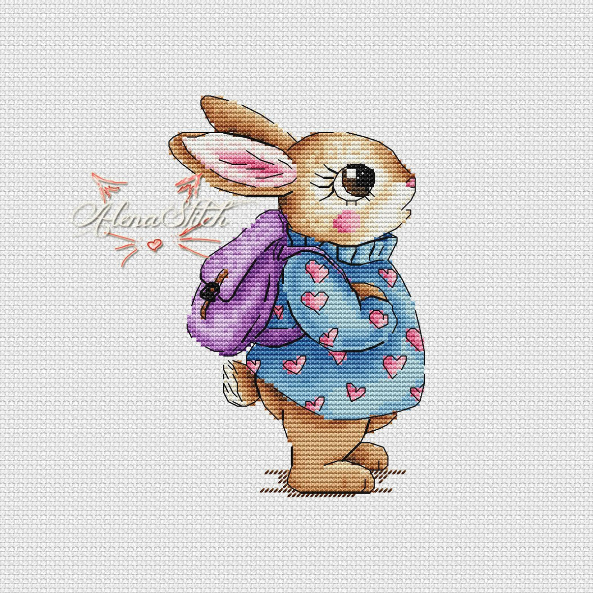 Bunny "Mi" - PDF Cross Stitch Pattern - Wizardi