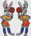 Bunny sportswomen - PDF Cross Stitch Pattern - Wizardi