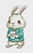 Bunny with coffee - PDF Cross Stitch Pattern - Wizardi