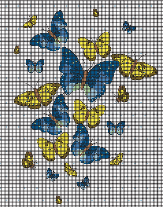 Butterflies - PDF Free Cross Stitch Pattern - Wizardi