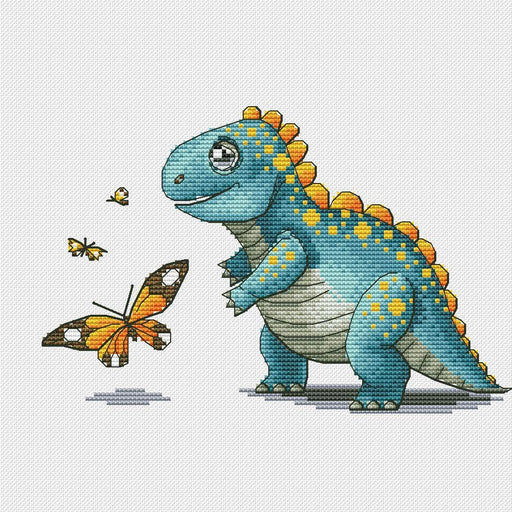 Butterfly Dinosaur - PDF Cross Stitch Pattern - Wizardi