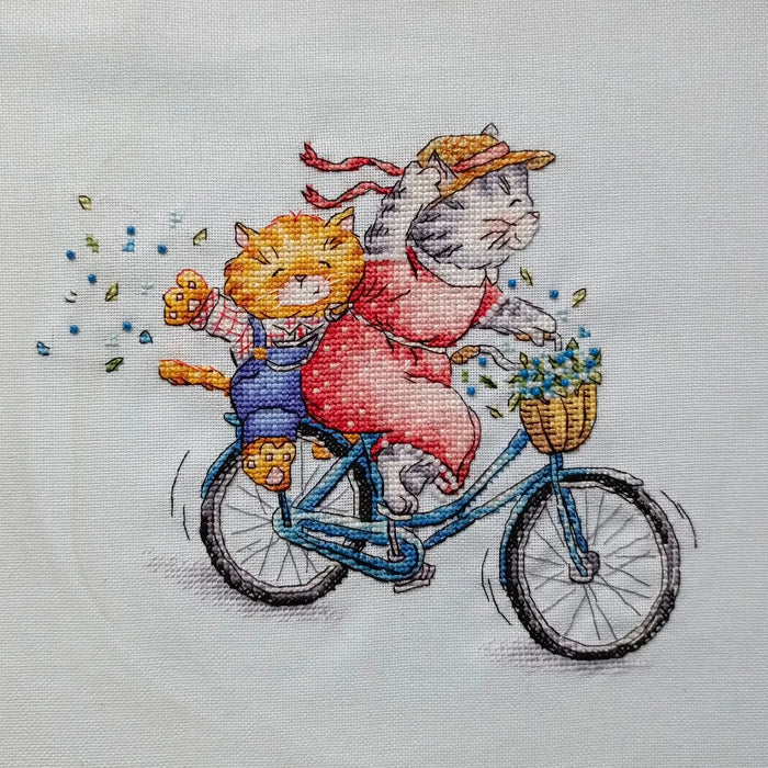 We're Riding a Bicycle - PDF Cross Stitch Pattern