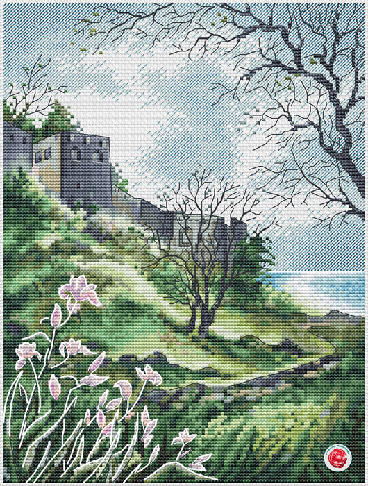 The Fortress of St. John in Kotor - PDF Cross Stitch Pattern