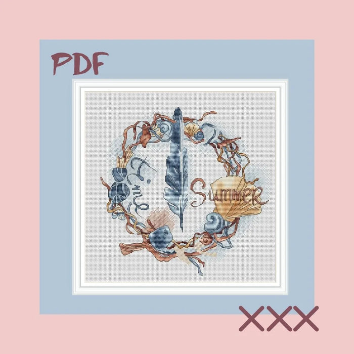 Sea wreath - PDF Cross Stitch Pattern