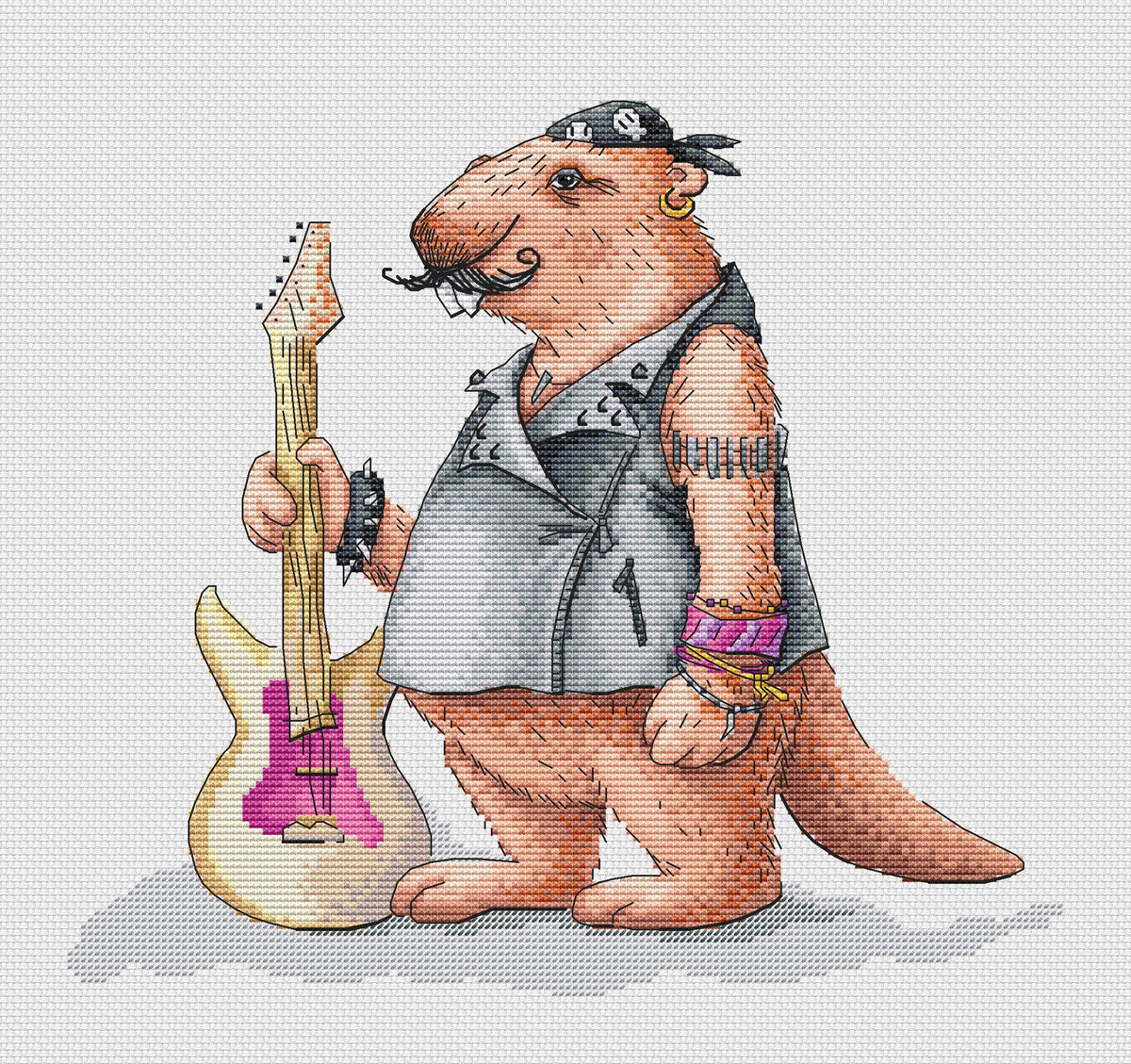 American Rocker Pattern Beaver Rocker - PDF Cross Stitch Pattern – Wizardi