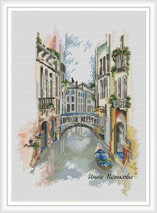 Canals Of Venice - PDF Cross Stitch Pattern - Wizardi