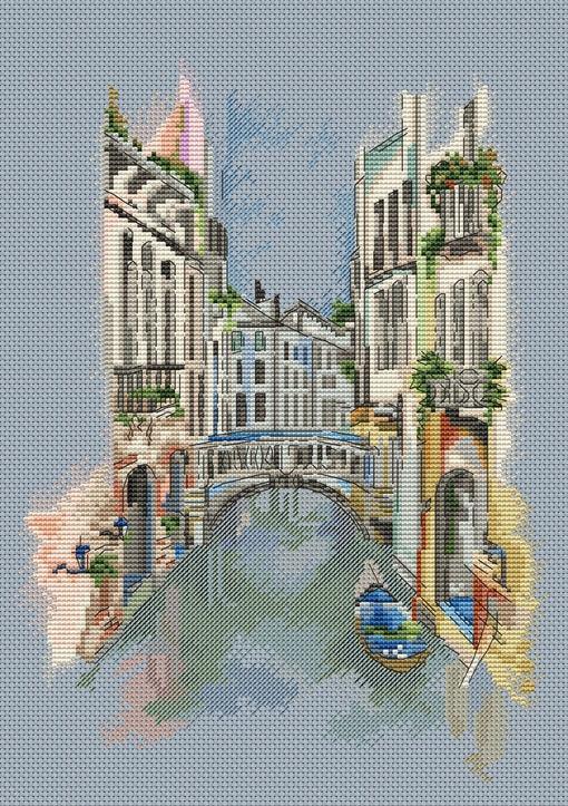 Canals Of Venice - PDF Cross Stitch Pattern - Wizardi