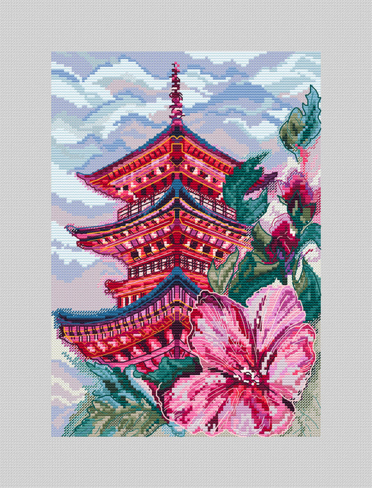 Chinese House - PDF Cross Stitch Pattern