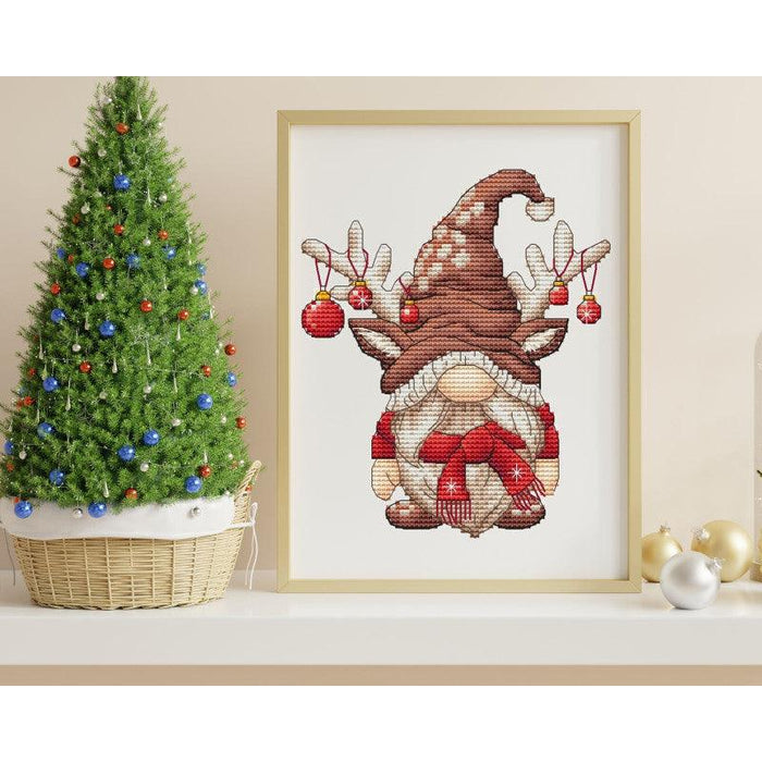 Christmas Gnome Reindeer - PDF Cross Stitch Pattern - Wizardi