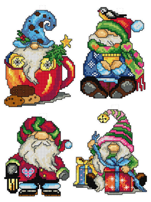 Christmas Gnomes 138CS Counted Cross-Stitch Kit — Wizardi
