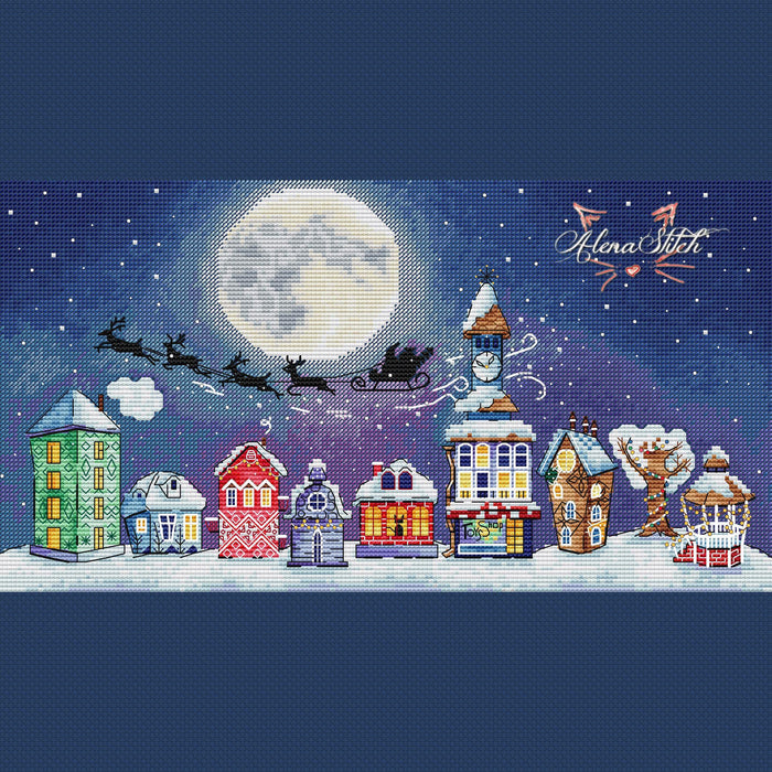 Christmas street - PDF Cross Stitch Pattern - Wizardi