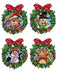"Christmas Wreaths" 115CS Counted Cross-Stitch Kit - Wizardi