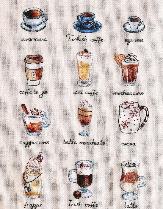Coffee-set - PDF Cross Stitch Pattern - Wizardi