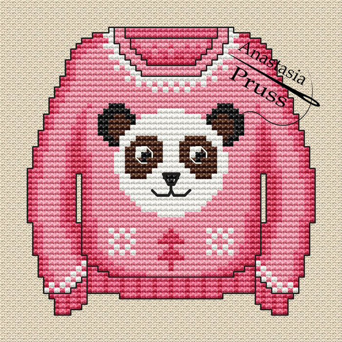 Panda sweater - PDF Cross Stitch Pattern